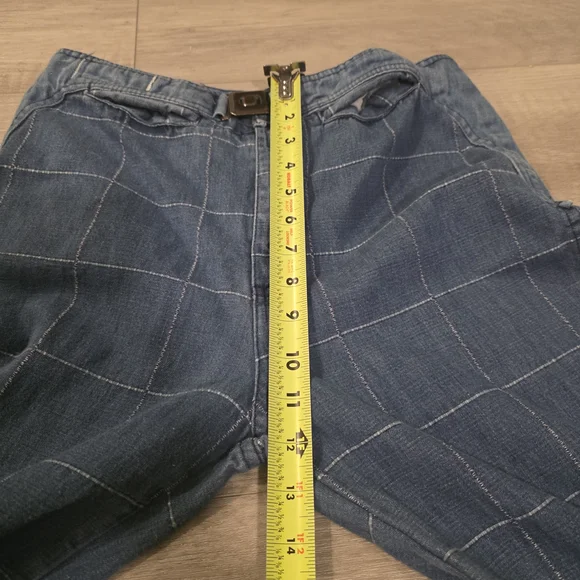 Van Heusen Blue Checkered Flare Jeans - Picture 6 of 11